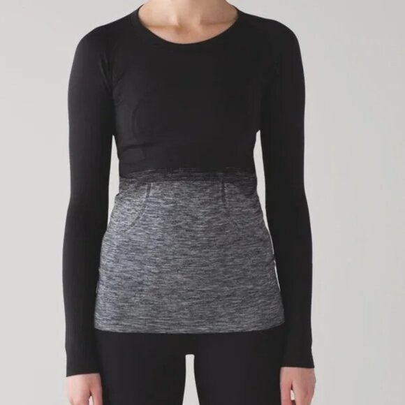 LULULEMON Women's Swiftly Tech long-sleeve black gray ombre top - 6 - Picture 2 of 14